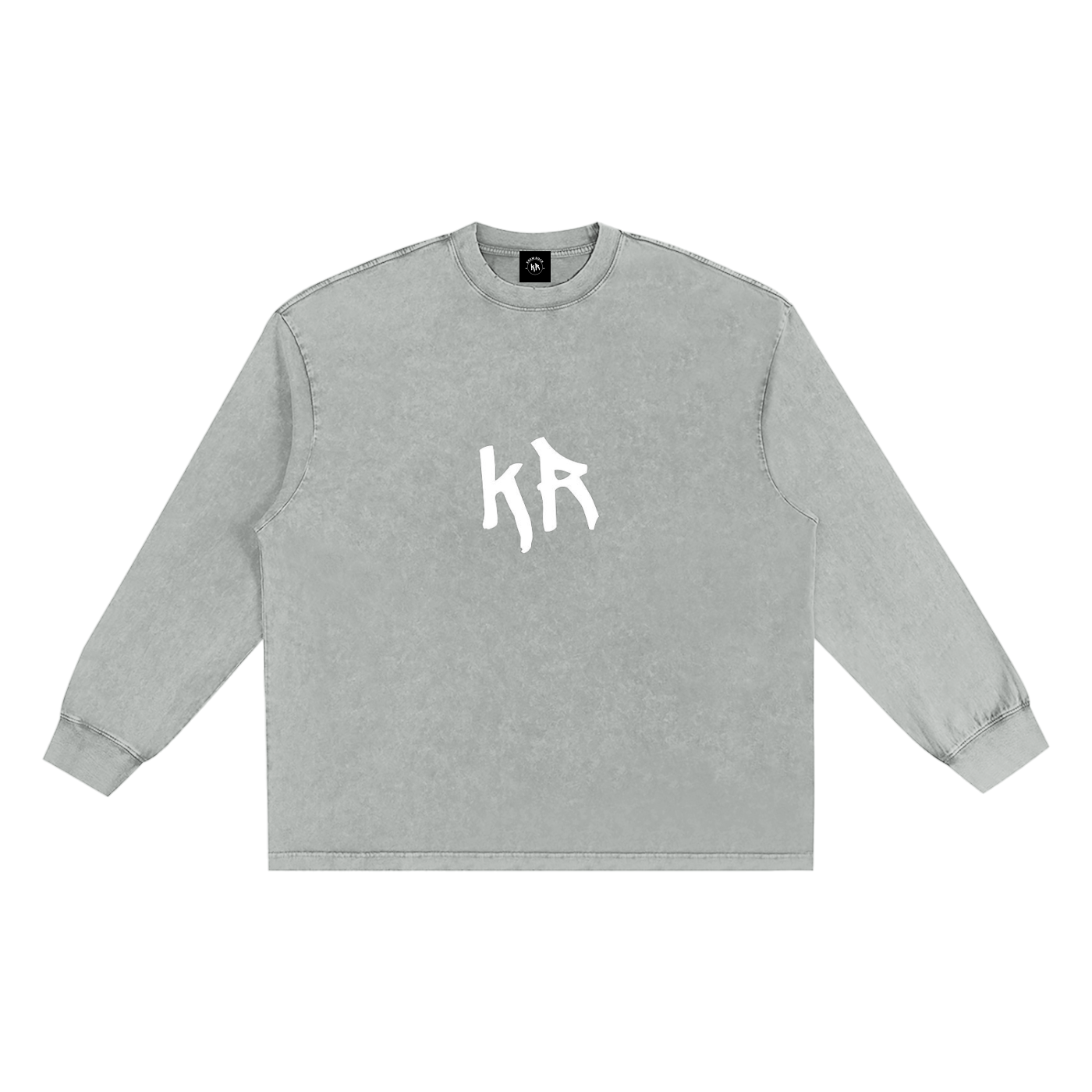 Snow Washed Frayed Edge T-Shirt (White Print)