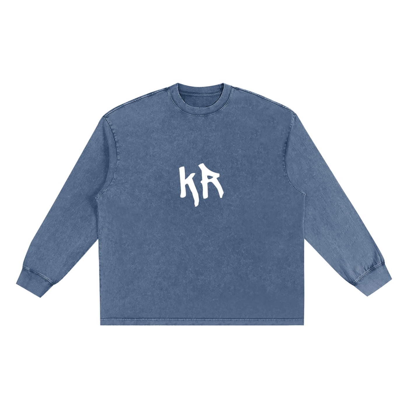 Snow Washed Frayed Edge T-Shirt (White Print)