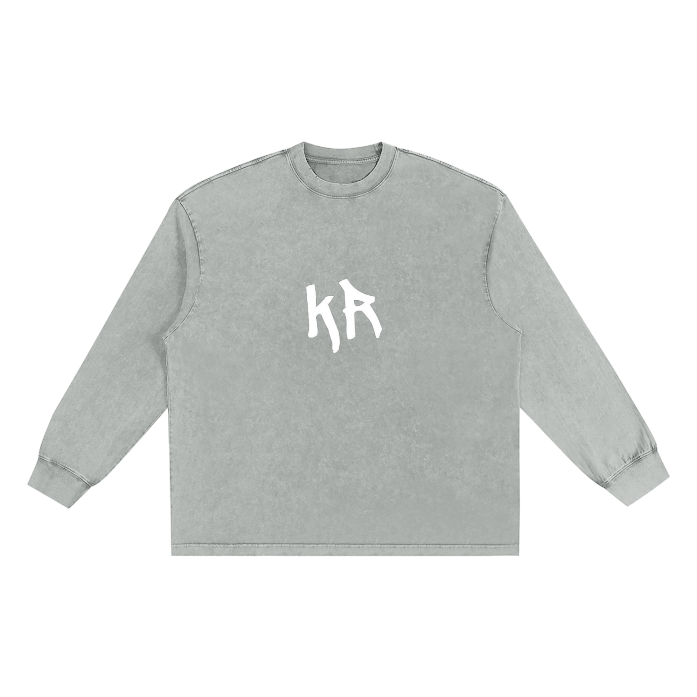 Snow Washed Frayed Edge T-Shirt (White Print)