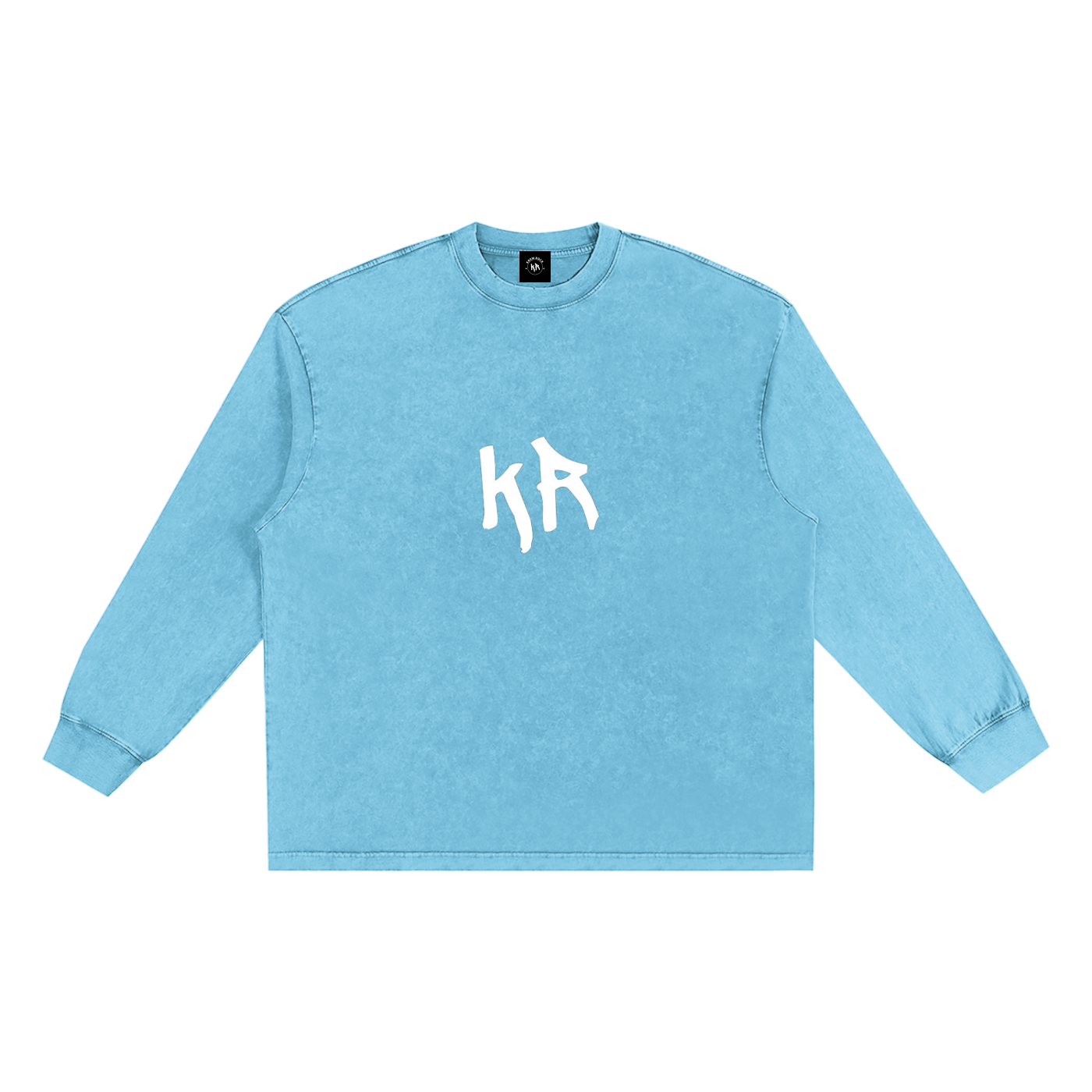 Snow Washed Frayed Edge T-Shirt (White Print)