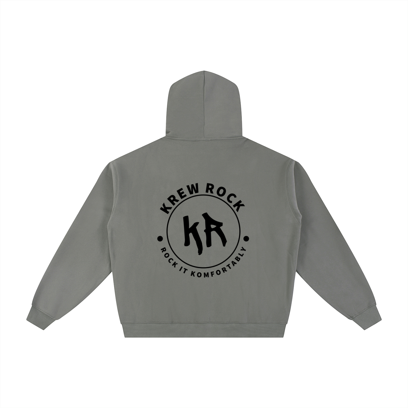 Essential Fleece Zip-Through Hoodie (Black Print)