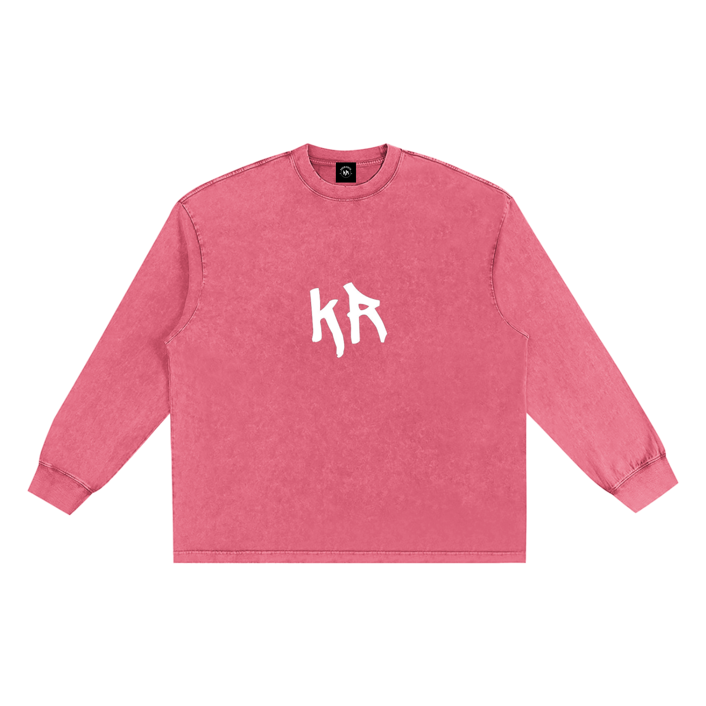 Snow Washed Frayed Edge T-Shirt (White Print)