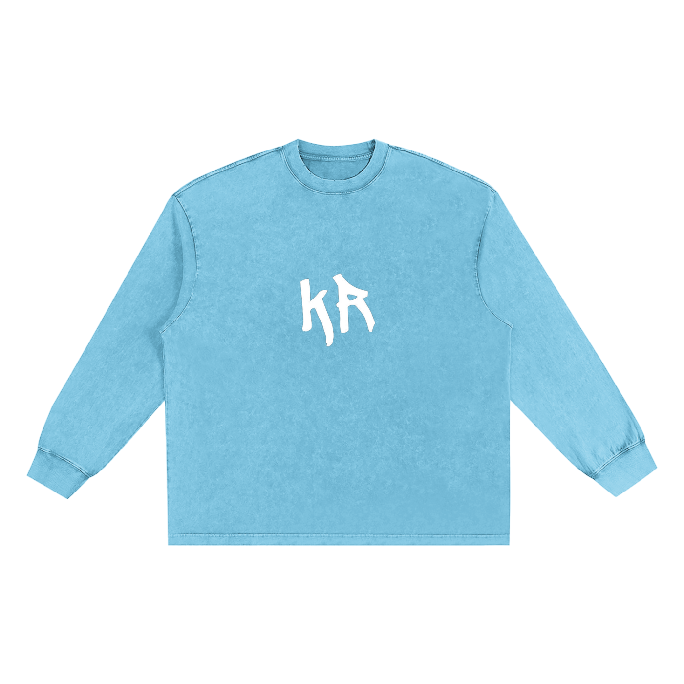 Snow Washed Frayed Edge T-Shirt (White Print)