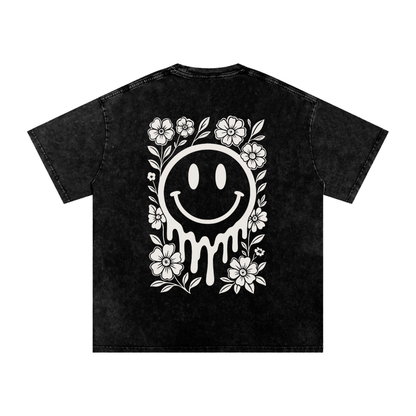 Snow Washed Oversized Cotton T-Shirt