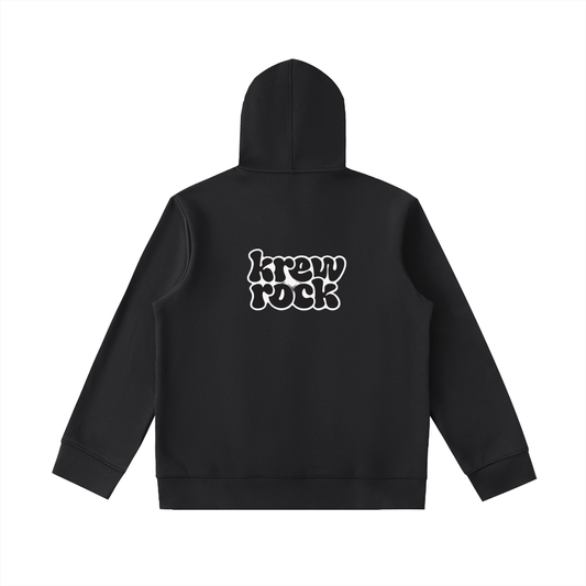 Heavyweight High Neck  Zip-Up Hoodie (Black Logo)