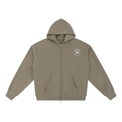 Essential Fleece Zip-Through Hoodie (White Logo)