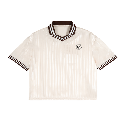 Contrast Stripes Polo Collar T-Shirt