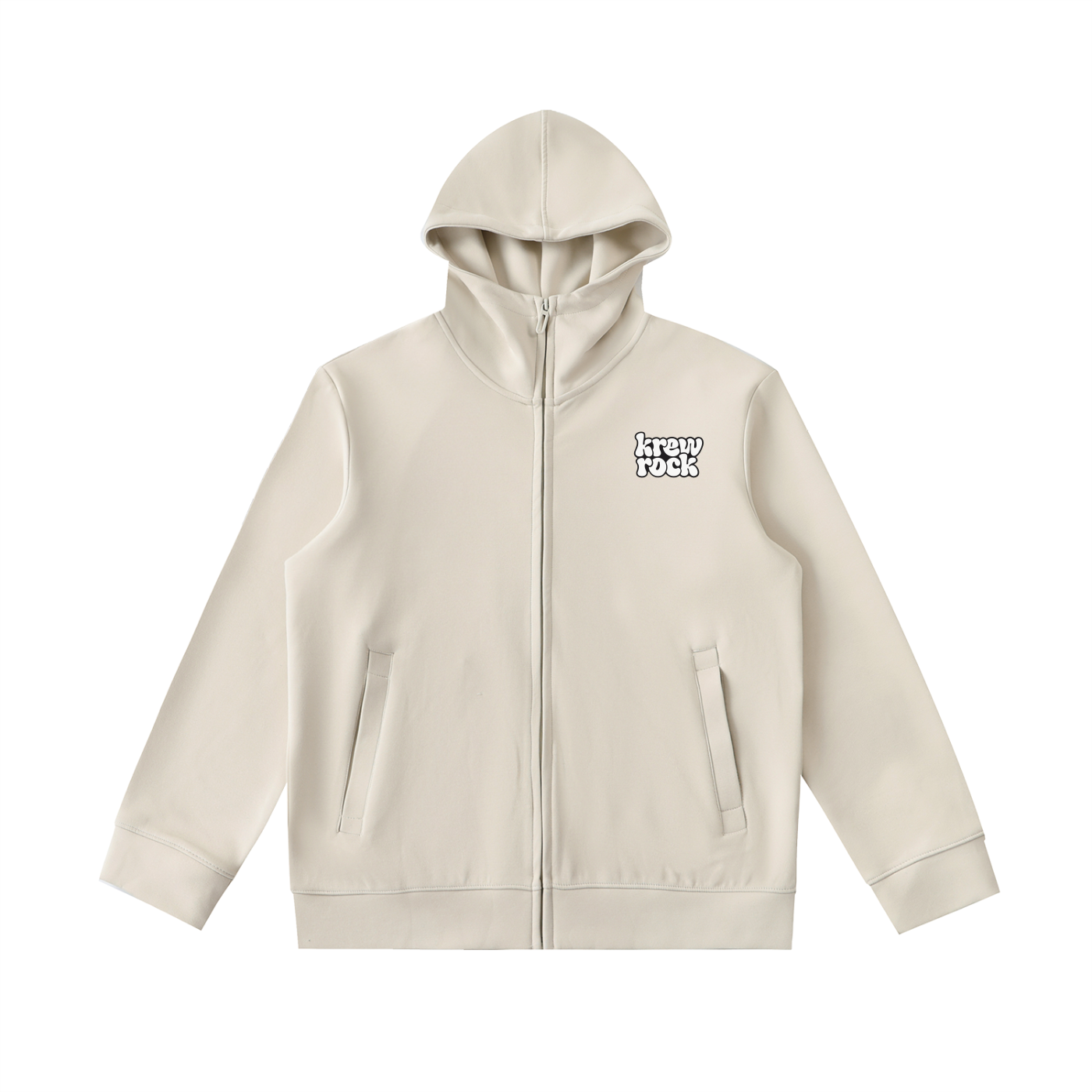 Heavyweight High Neck  Zip-Up Hoodie