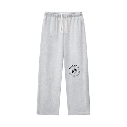 Contrast-Stitched Fleece Sweatpants (Black Logo)