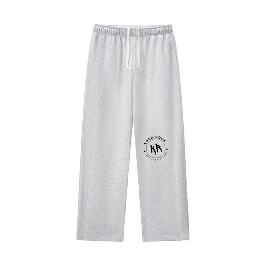 Contrast-Stitched Fleece Sweatpants (Black Logo)