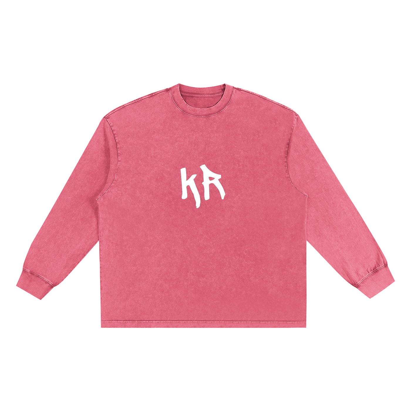 Snow Washed Frayed Edge T-Shirt (White Print)