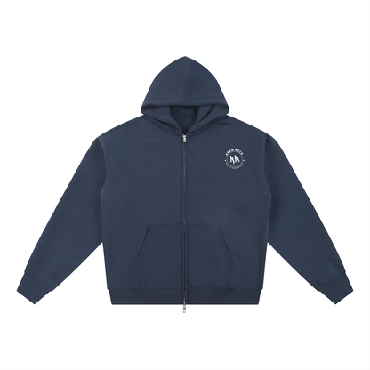 Essential Fleece Zip-Through Hoodie (White Logo)