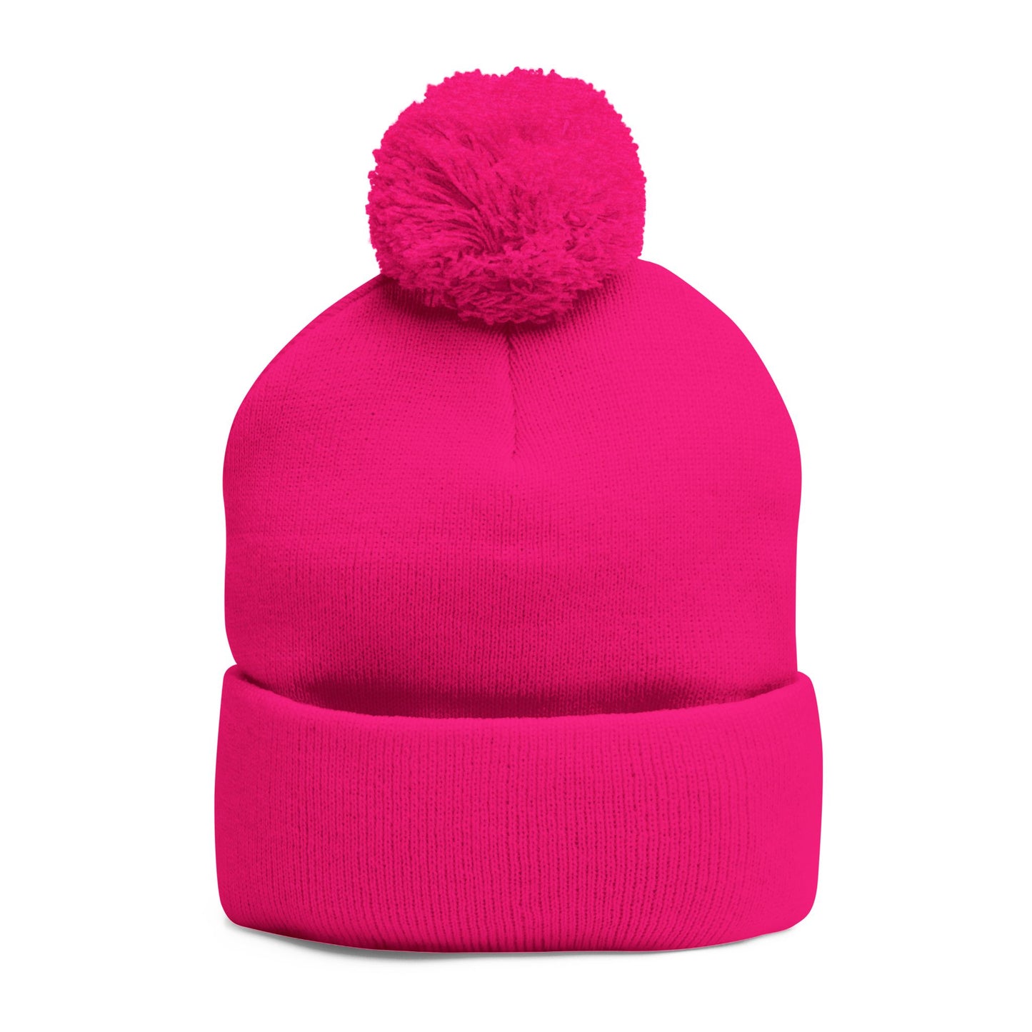Classic Pom-Pom Knit Cap with Embroidery