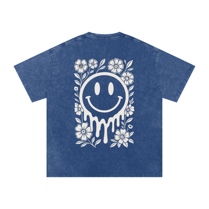 Snow Washed Oversized Cotton T-Shirt