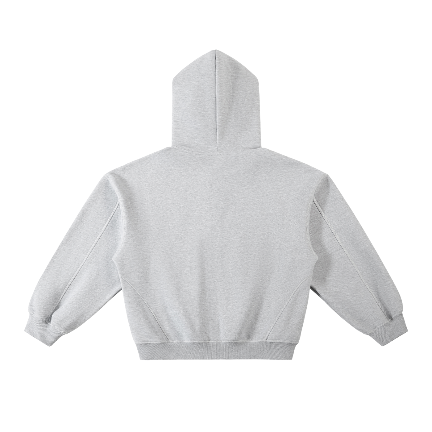 Contrast-Stitched Boxy Fleece Hoodie (Black Logo)