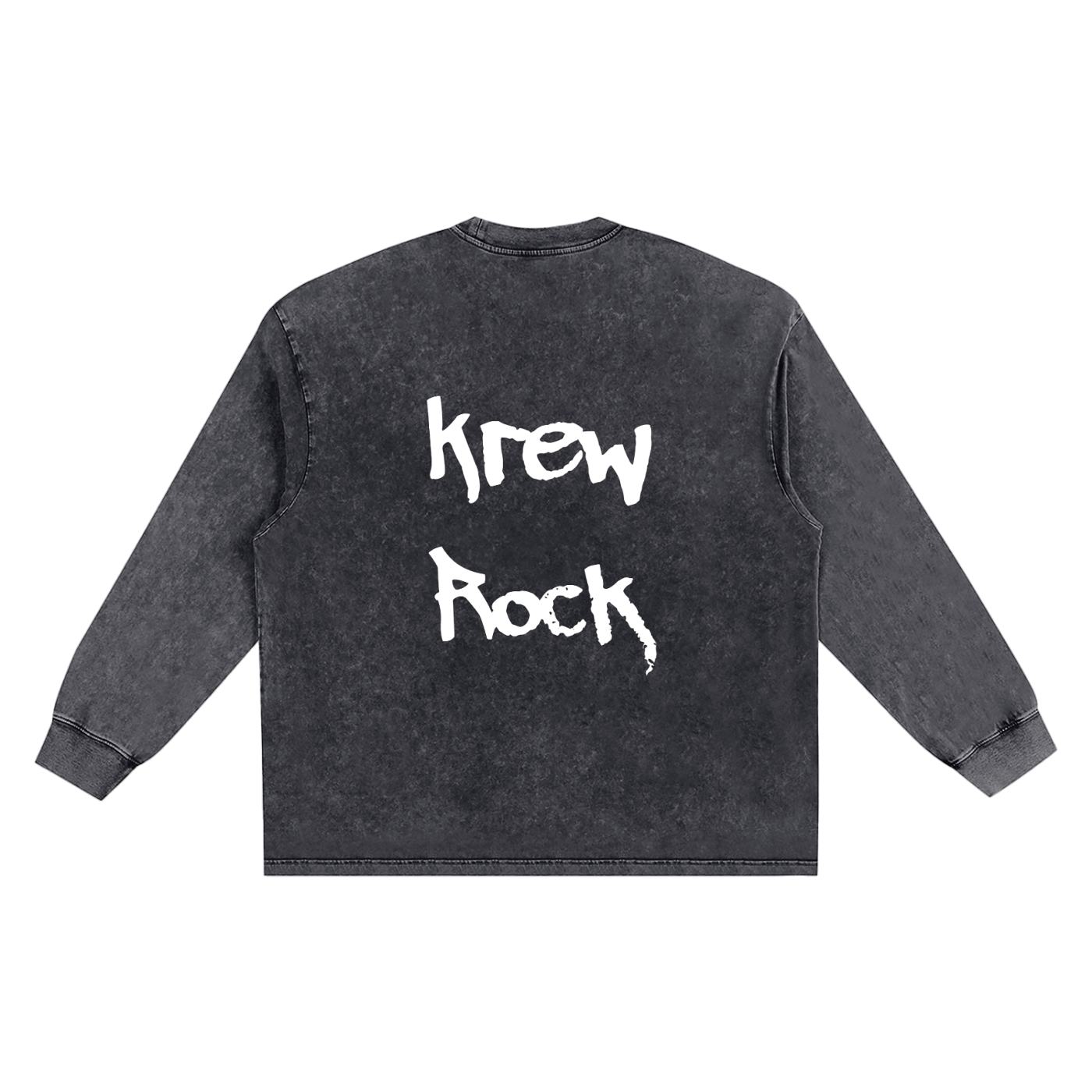 Snow Washed Frayed Edge T-Shirt (White Print)