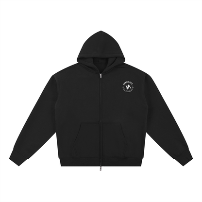 Essential Fleece Zip-Through Hoodie (White Logo)