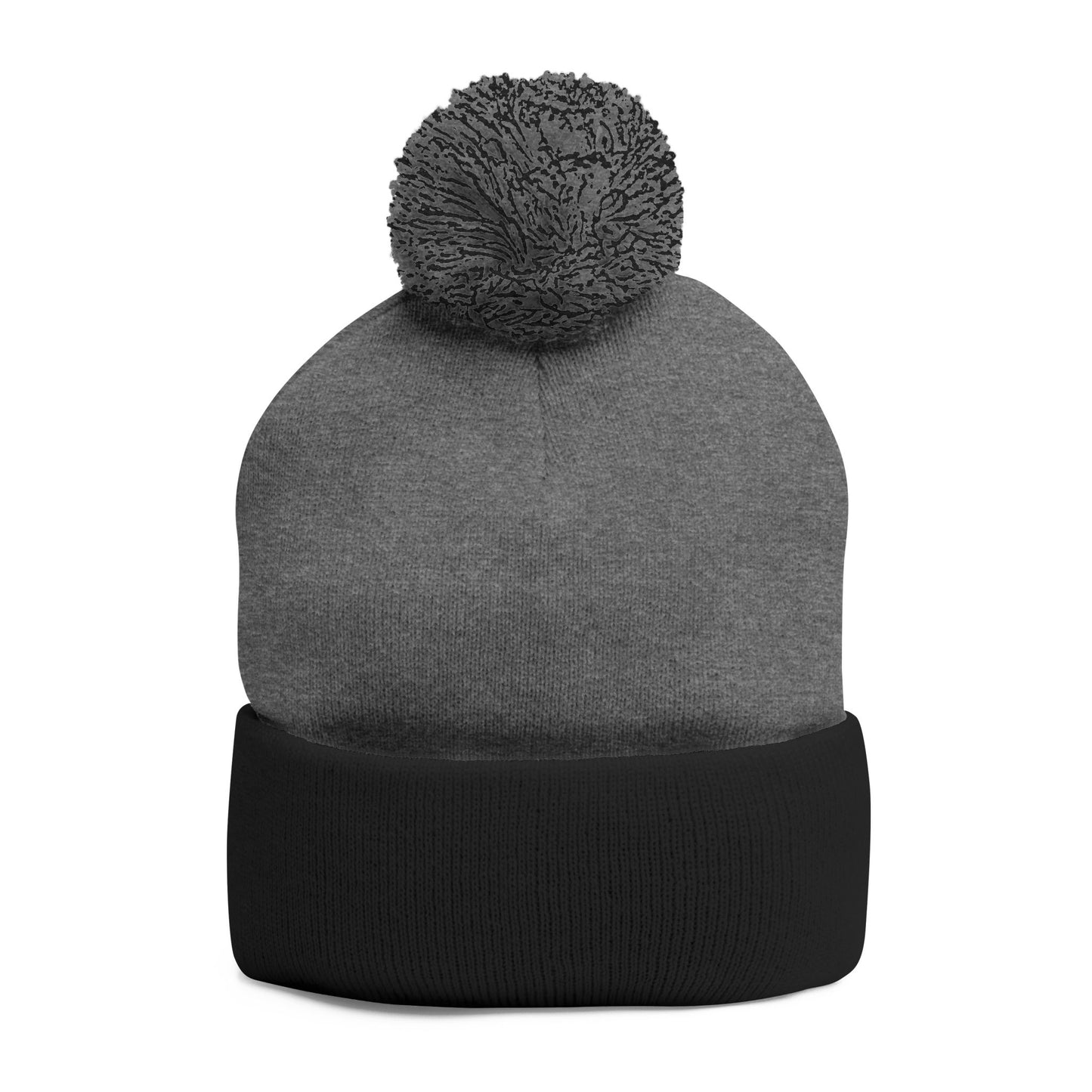 Classic Pom-Pom Knit Cap with Embroidery