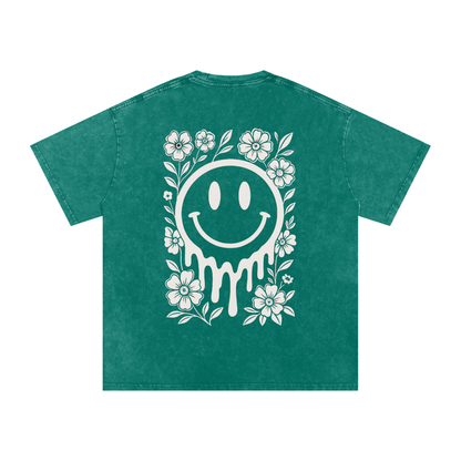 Snow Washed Oversized Cotton T-Shirt