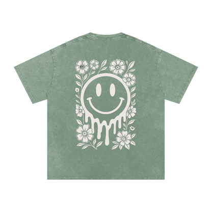 Snow Washed Oversized Cotton T-Shirt