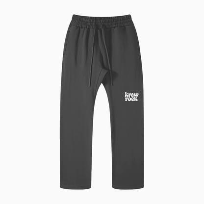 Unisex Casual Straight Leg Pants (White Logo)