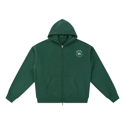 Essential Fleece Zip-Through Hoodie (White Logo)