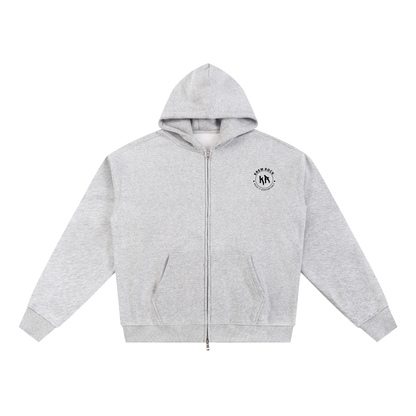Essential Fleece Zip-Through Hoodie (Black Logo)