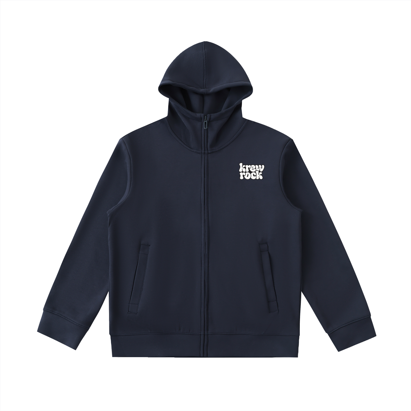 Heavyweight High Neck  Zip-Up Hoodie