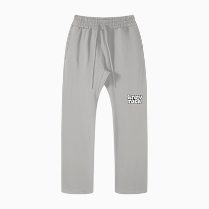 Unisex Casual Straight Leg Pants (White Logo)