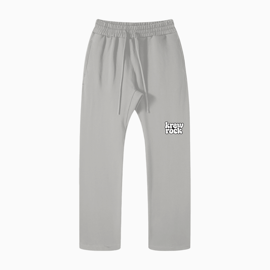 Unisex Casual Straight Leg Pants (White Logo)