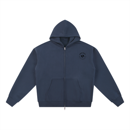 Essential Fleece Zip-Through Hoodie (Black Logo)