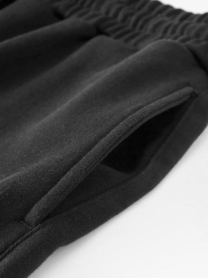 Unisex Casual Straight Leg Pants (Black Logo)