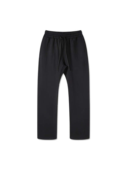 Unisex Casual Straight Leg Pants (Black Logo)