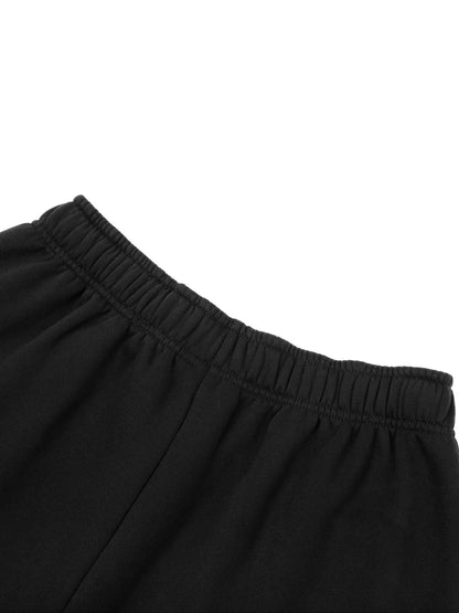 Contrast-Stitched Fleece Sweatpants (Black Logo)