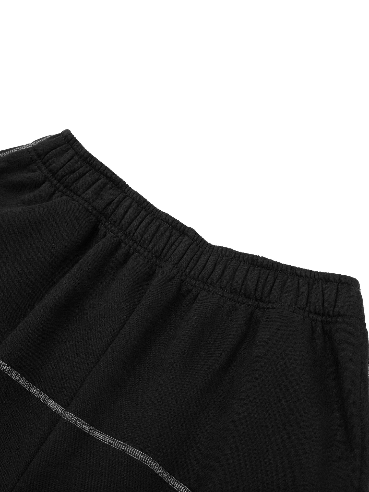 Contrast-Stitched Fleece Sweatpants (White Logo)