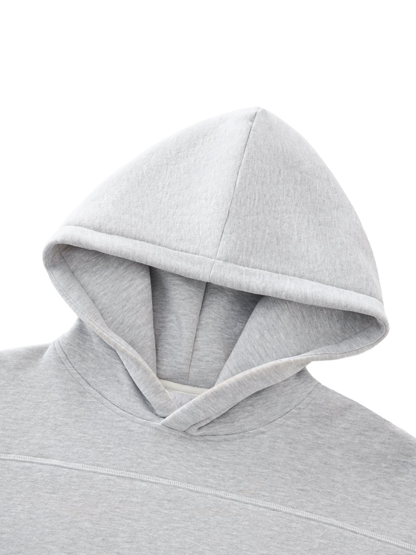 Contrast-Stitched Boxy Fleece Hoodie (Black Logo)