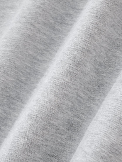 Contrast-Stitched Boxy Fleece Hoodie (White Logo)